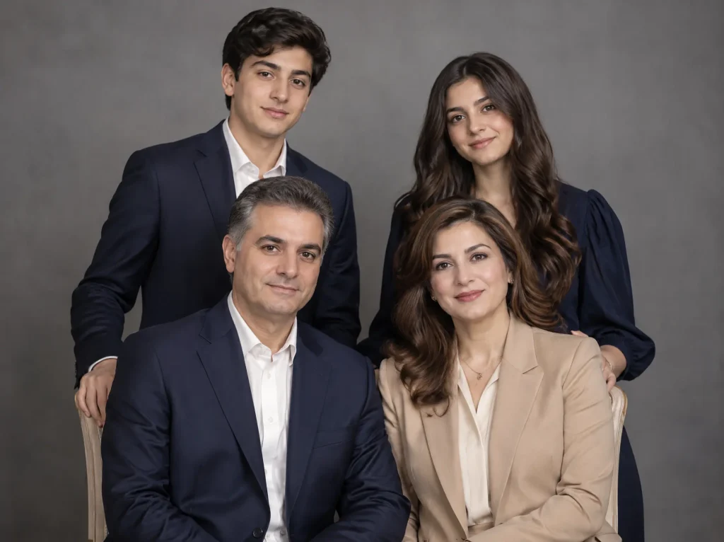 پرتره رسمی خانوادگی برای قاب کردن با هوش مصنوعی هوشی
